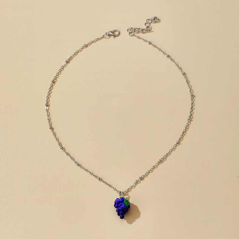

Grape Pendant Necklace, Silver