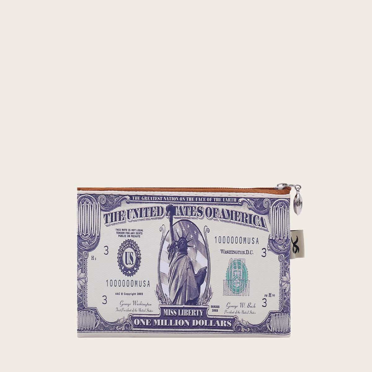 

Letter Graphic Purse, Beige