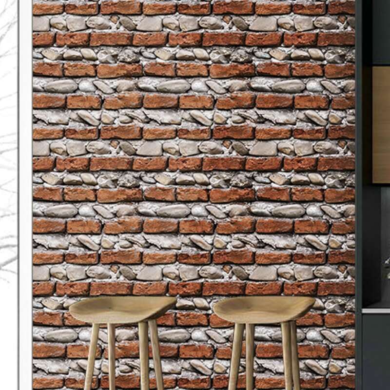 

3D Brick Pattern Wall Sticker, Multicolor