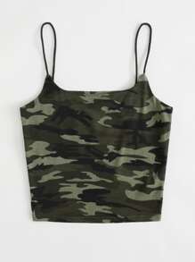SHEIN EZwear Camo Print Cami Top - Multicolor - View 3