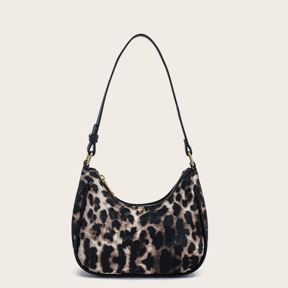 

Leopard Baguette Bag, Khaki