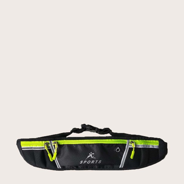 

Men Zip Front Fanny Pack, Black