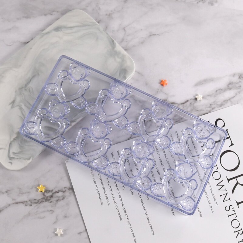 

1pc Bear Shaped Chocolate Mold, Purple clear