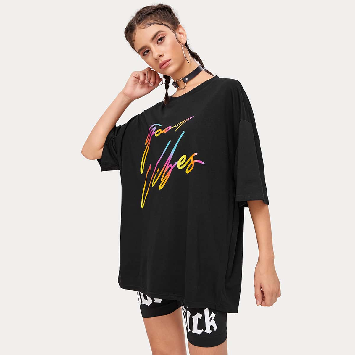 

Letter Oversized Tee, Black