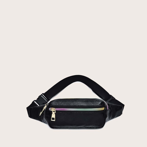 

Zipper Front Fanny Pack, Black