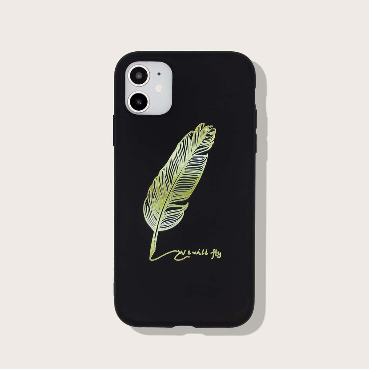 

Feather Print iPhone Case, Black