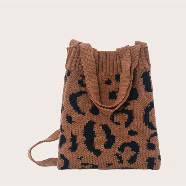 

Crochet Tote Bag, Brown