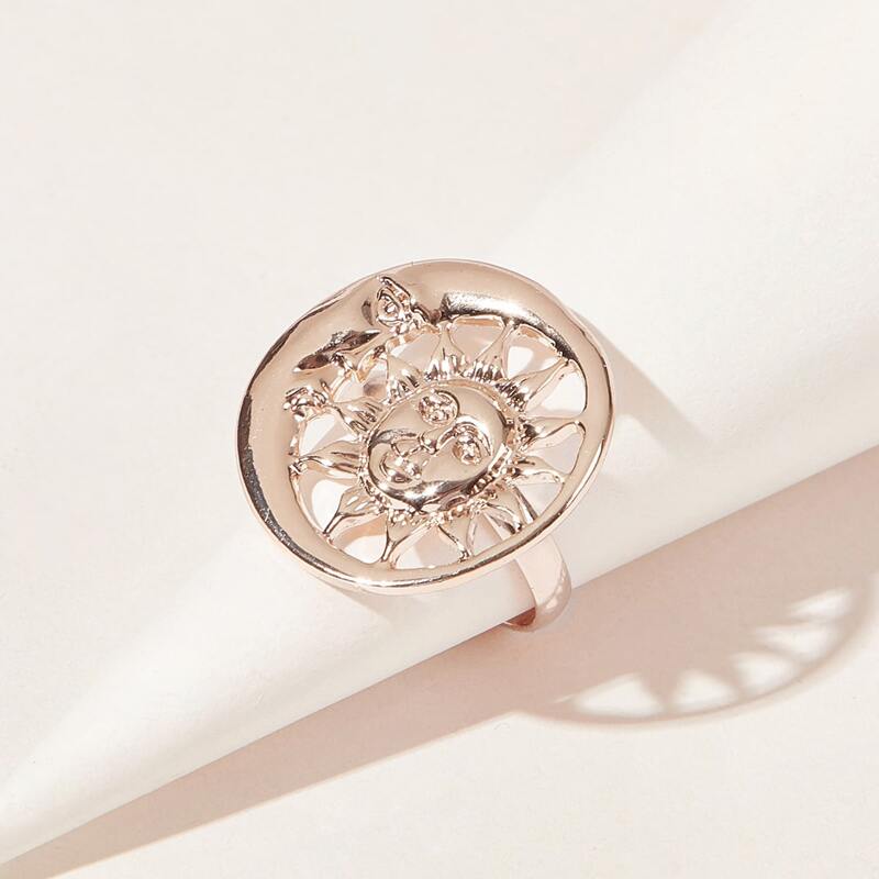 

1pc Moon & Sun Ring, Gold