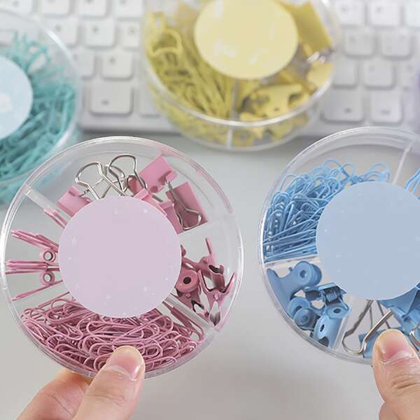 

86pcs Random Paper Clip & Dovetail Clip Set, Multicolor