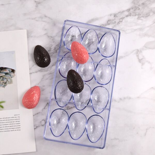 

1pc Egg Shaped Chocolate Mold, Purple clear