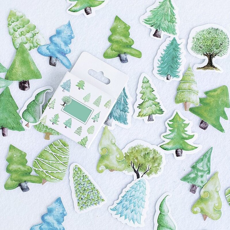 

45pcs Tree Pattern Sticker, Multicolor