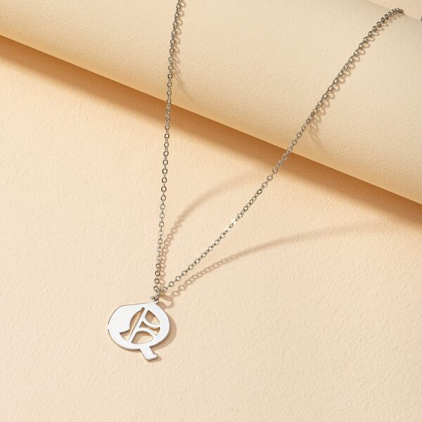 

Gothic Letter Charm Necklace, Silver