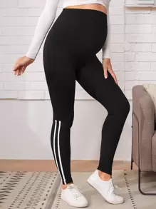 SHEIN Maternity Striped Side Leggings