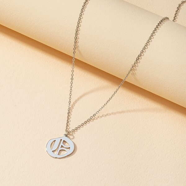 

Gothic Letter Charm Necklace, Silver