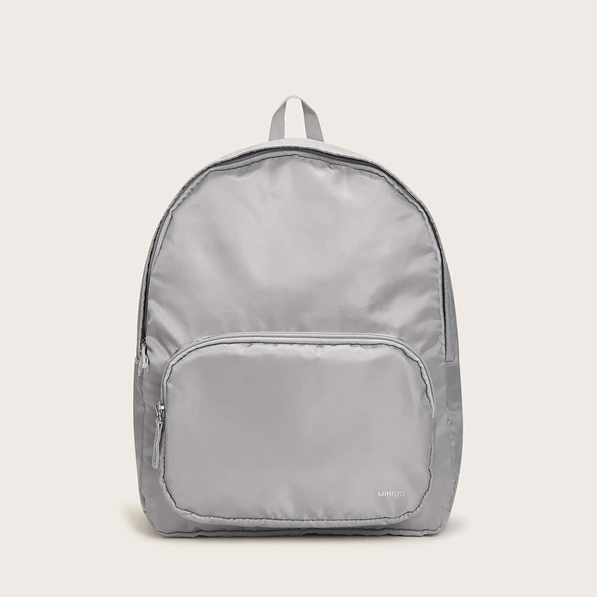 

Minimalist Zip Backpack, Light grey