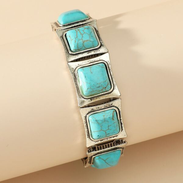 

1pc Turquoise Bracelet, Silver