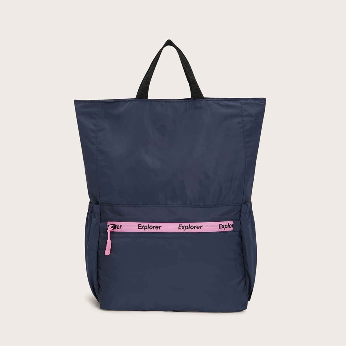 

Letter Graphic Zip Backpack, Navy blue