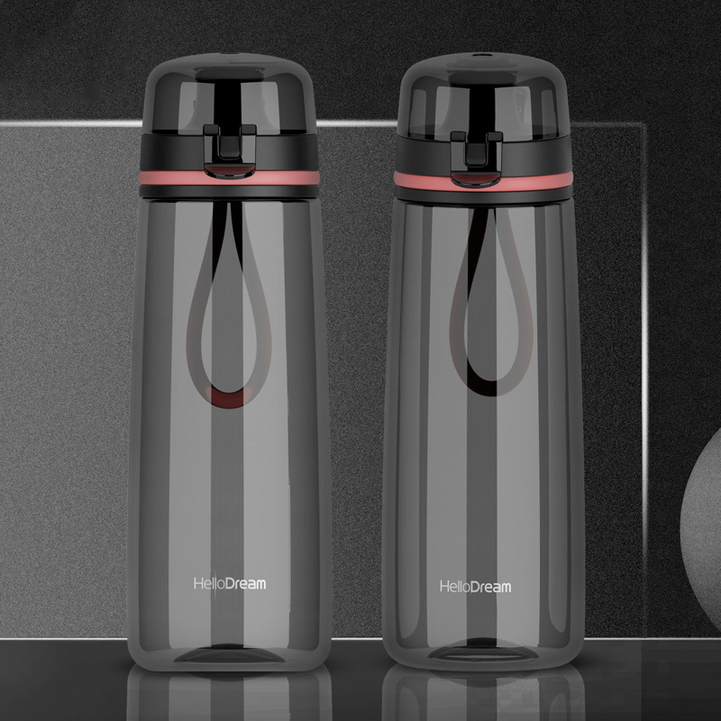 

1pc Clear Tritan Bottle, Black
