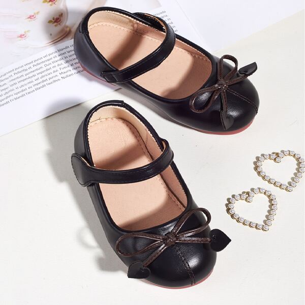 

Toddler Girls Bow Decor Flats, Black