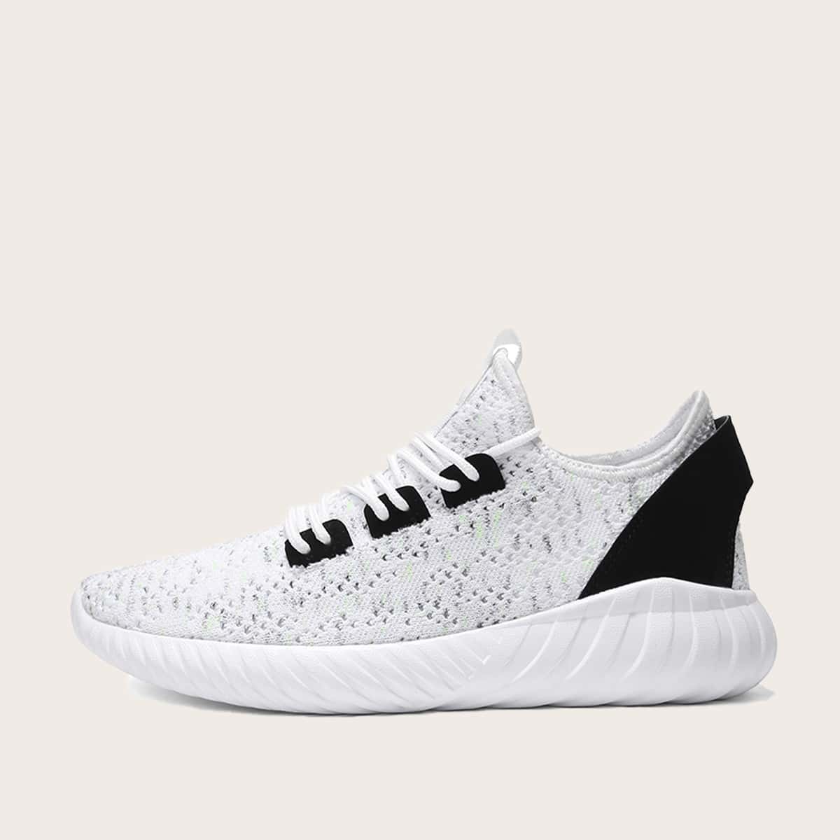 

Guys Lace-up Decor Wide Fit Sneakers, White