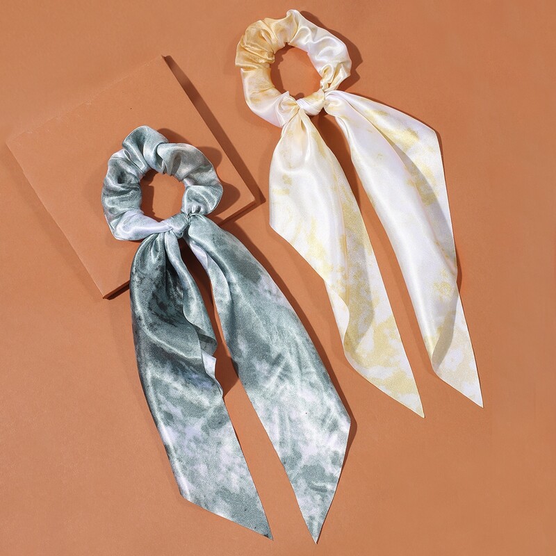 

2pcs Tie Dye Scrunchie Scarf, Multicolor