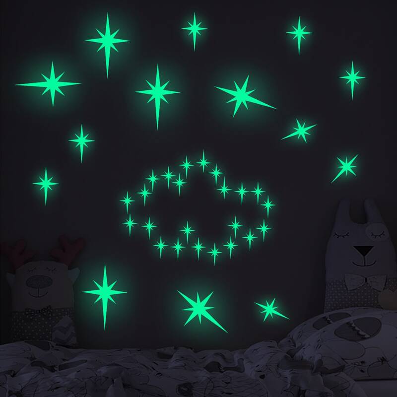 

Star Print Luminous Sticker, Lime green