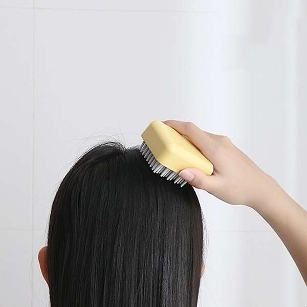

1pc Solid Shampoo Brush, Yellow
