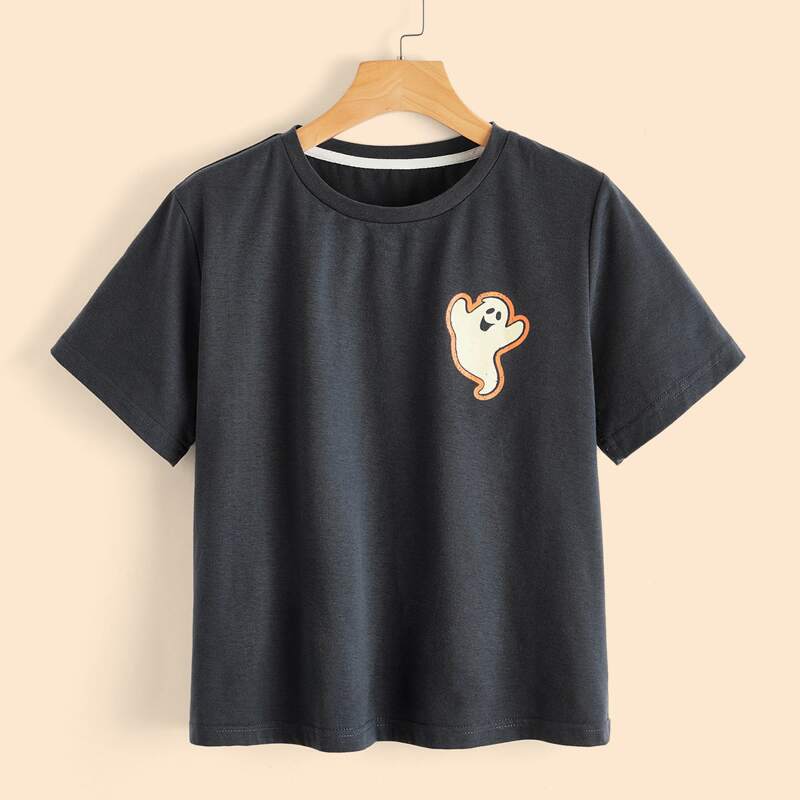

Graphic Print Tee, Dark grey