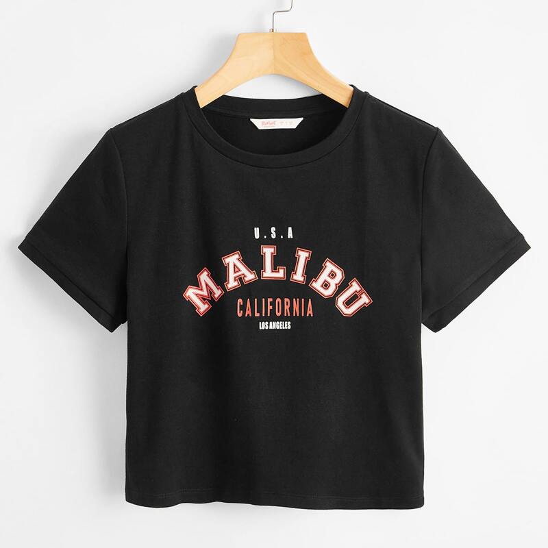 

Letter Crop Tee, Black