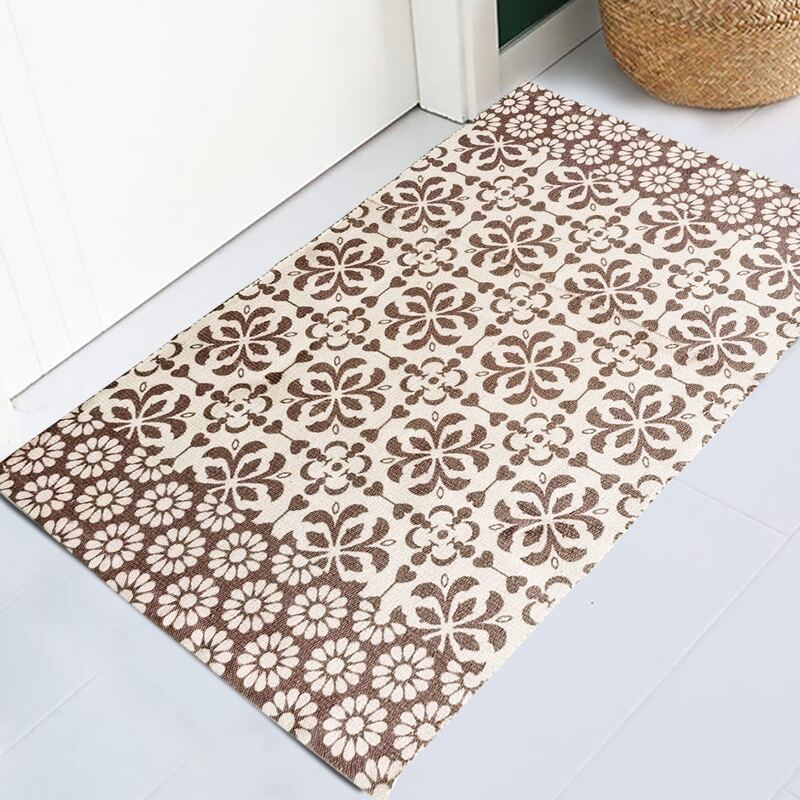 

Flower Print Door Mat, Multicolor