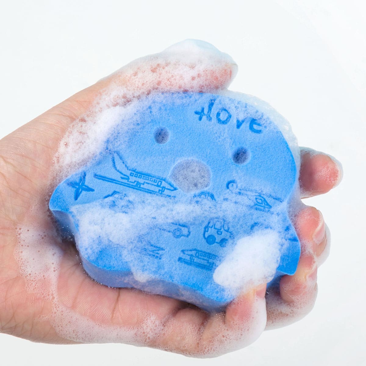 

1pc Penguin Shaped Bath Sponge, Blue