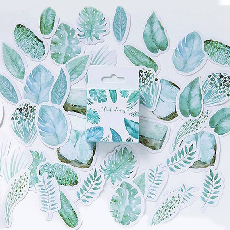 

45pcs Leaf Pattern Sticker, Multicolor