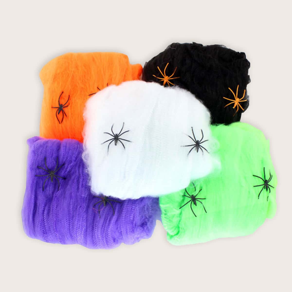 

1pc Halloween Random Artificial Cobweb & 2pcs Spider, Multicolor
