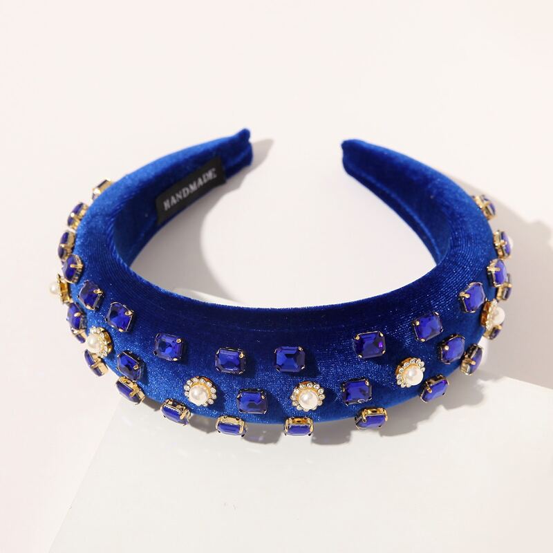 

Rhinestone Padded Hair Hoop, Blue