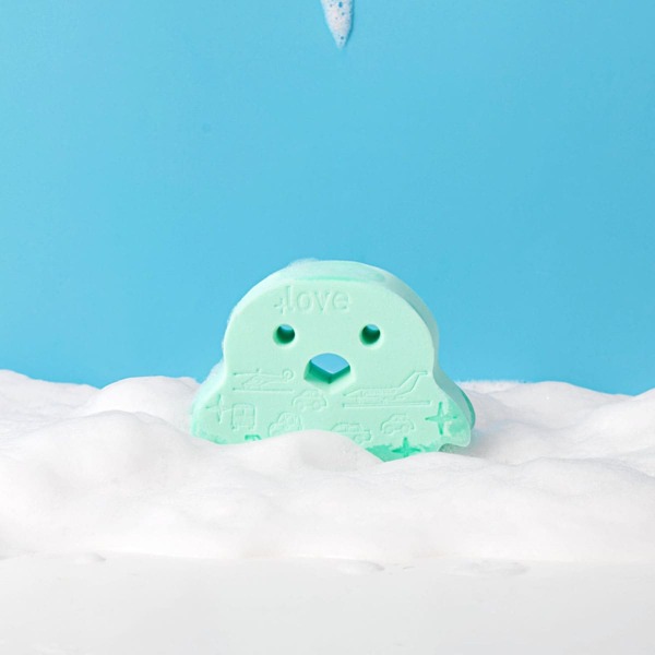

1pc Penguin Shaped Bath Sponge, Green