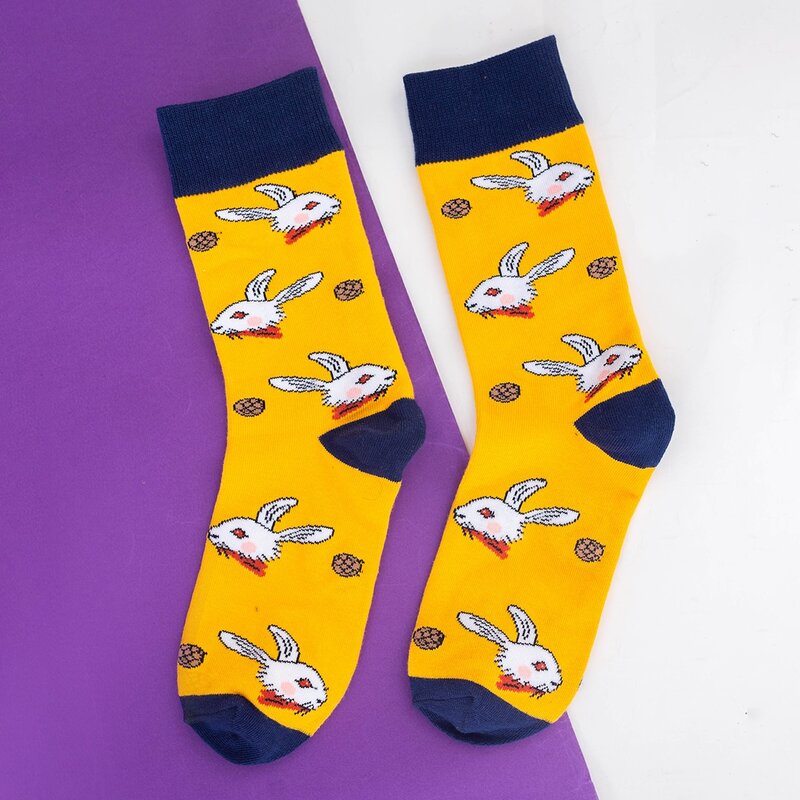 

1pair Guys Cartoon Graphic Socks, Multicolor