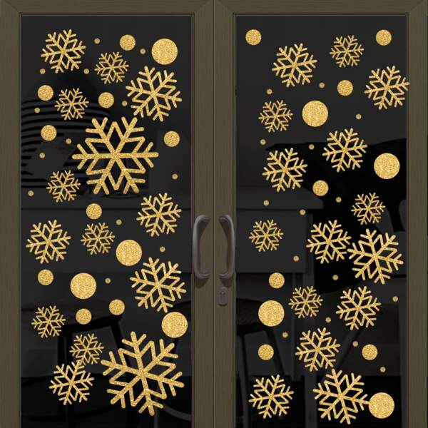 

Christmas Snowflake Pattern Window Sticker, Gold