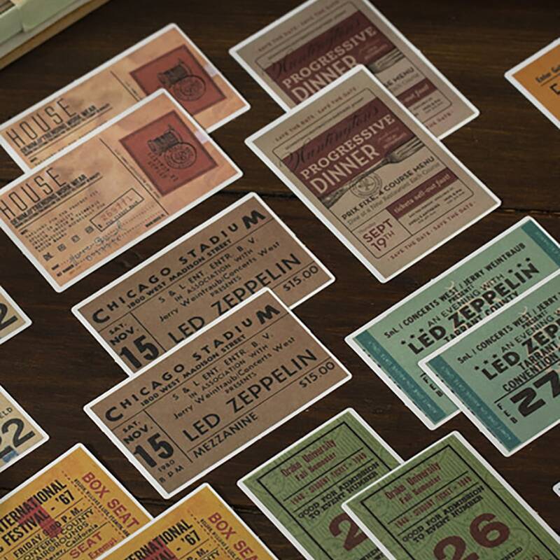 

60pcs Ticket Design Sticker, Multicolor