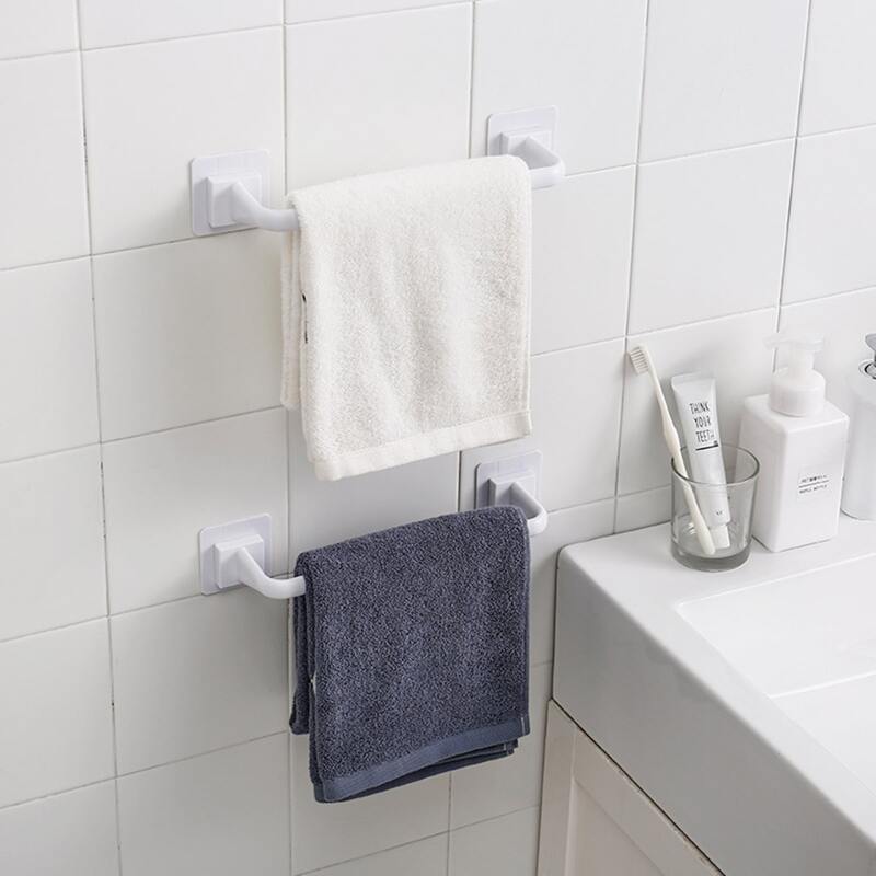 

1pc Wall Mounted Towel Storage Rack, White