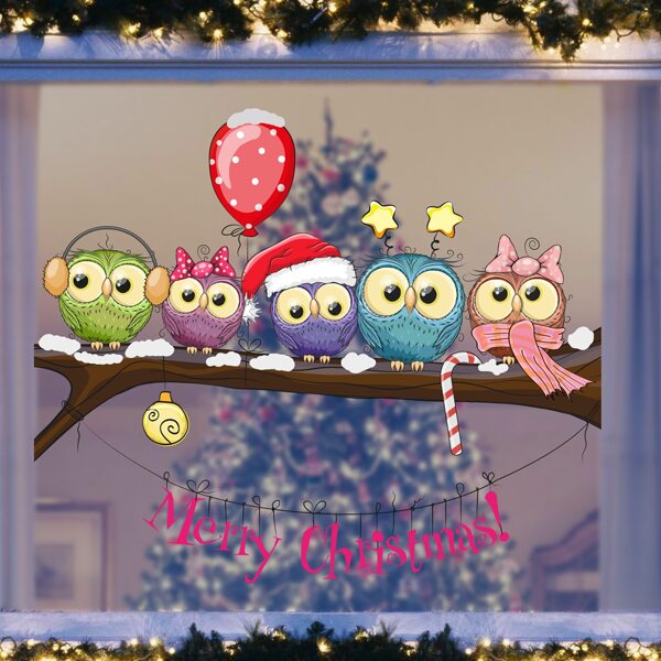 

Christmas Owl Print Wall Sticker, Multicolor