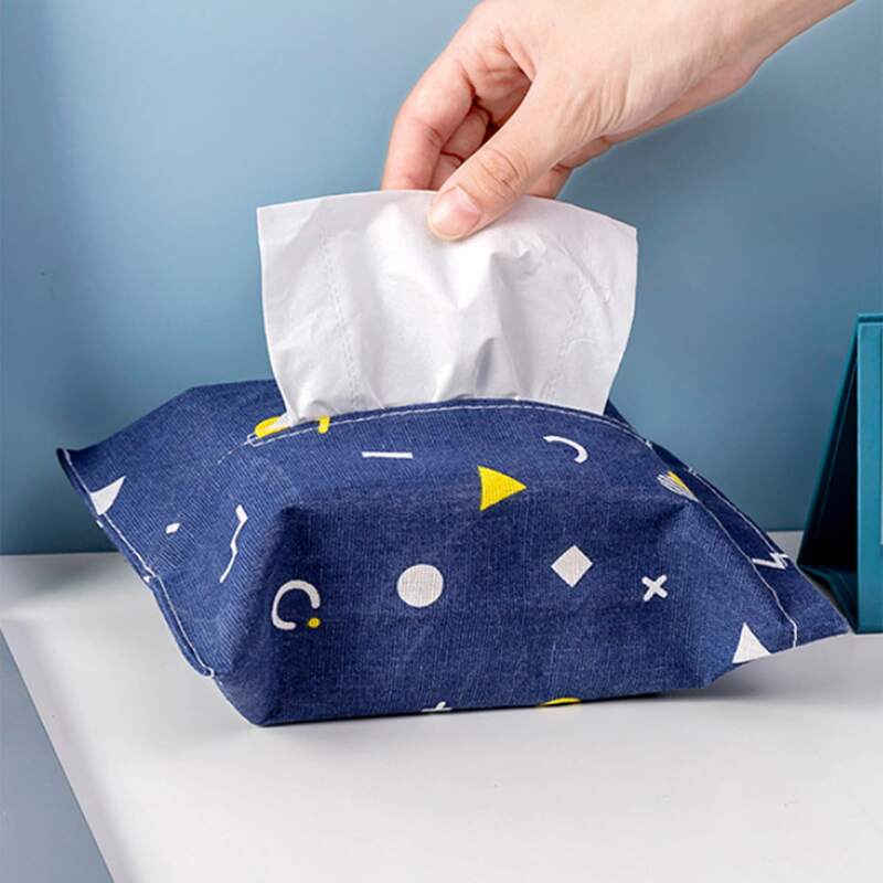 

1pc Graphic Print Tissue Bag Cover, Blue
