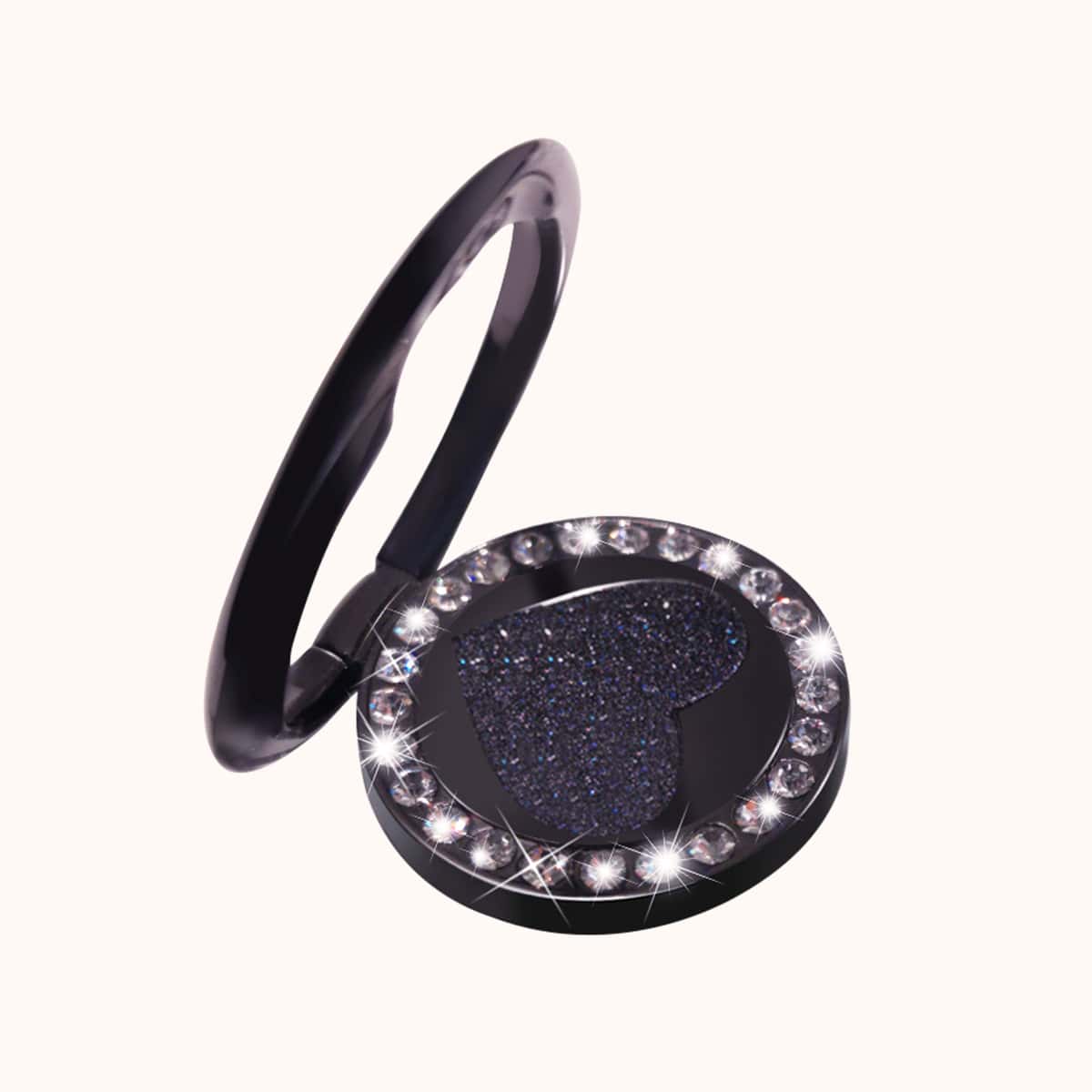 

Rhinestone Decor Phone Ring, Black