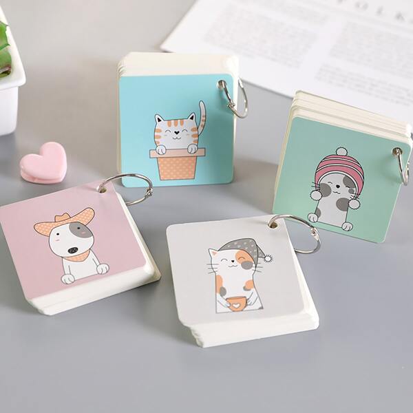 

2packs Cartoon Graphic Random Ring Memo Pad, Multicolor