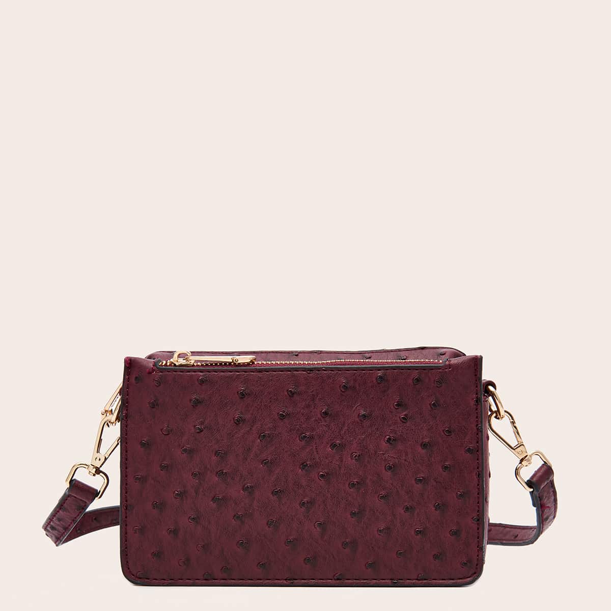 

Ostrich Pattern Box Bag, Purple