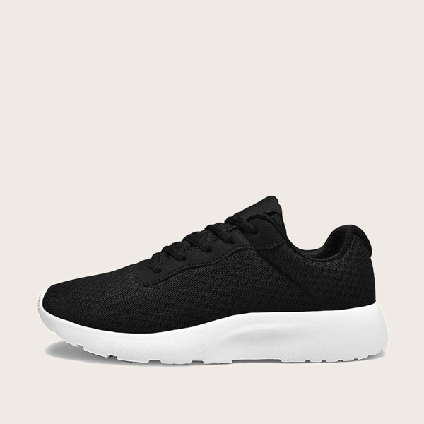

Men Lace-up Front Wide Fit Sneakers, Black