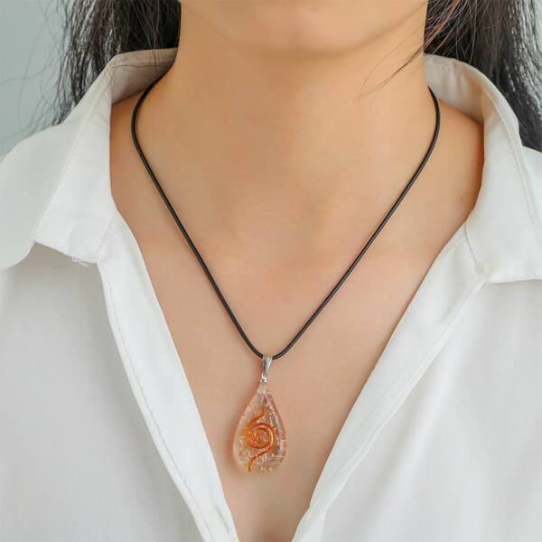 

Water Drop Charm Necklace, Multicolor