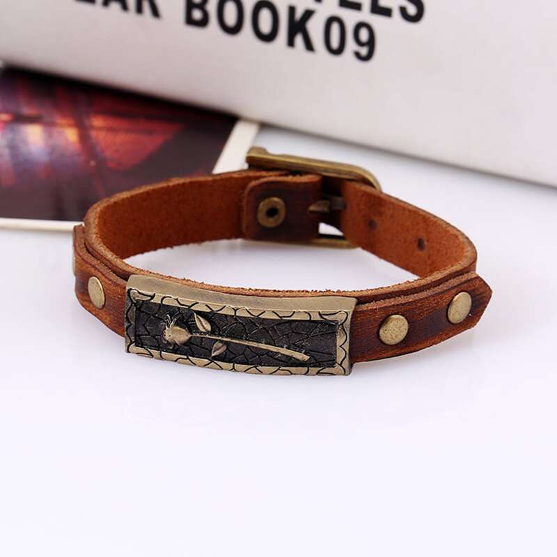 

Guys Vintage PU Leather Bracelet, Brown