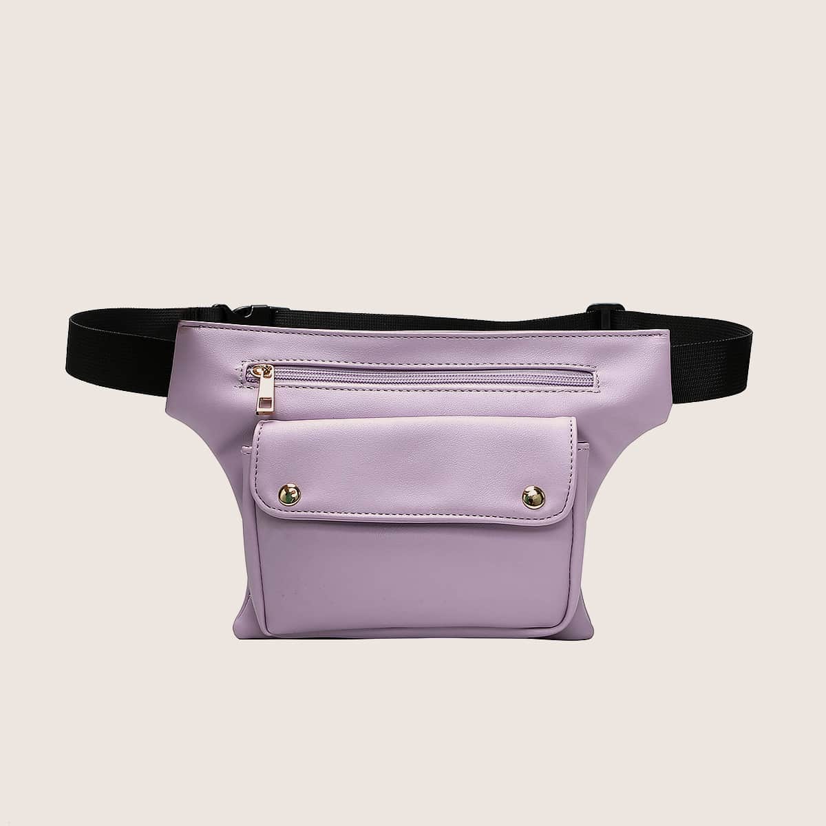 

Pocket Front Fanny Pack, Mauve purple
