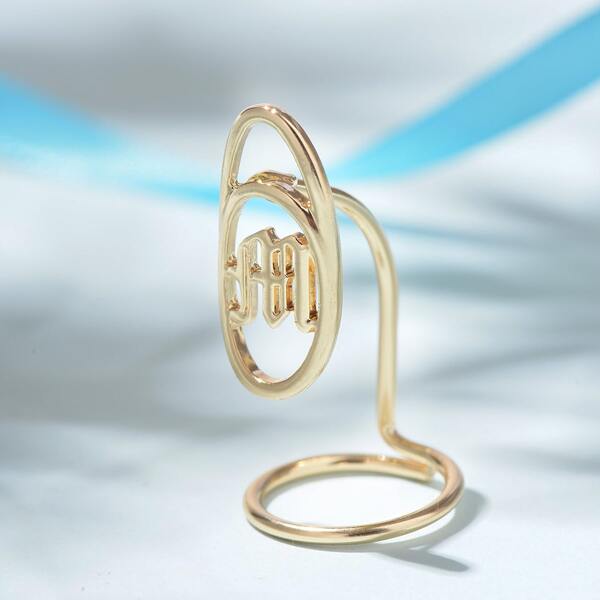 

Gothic Letter Decor Nail Ring, Gold