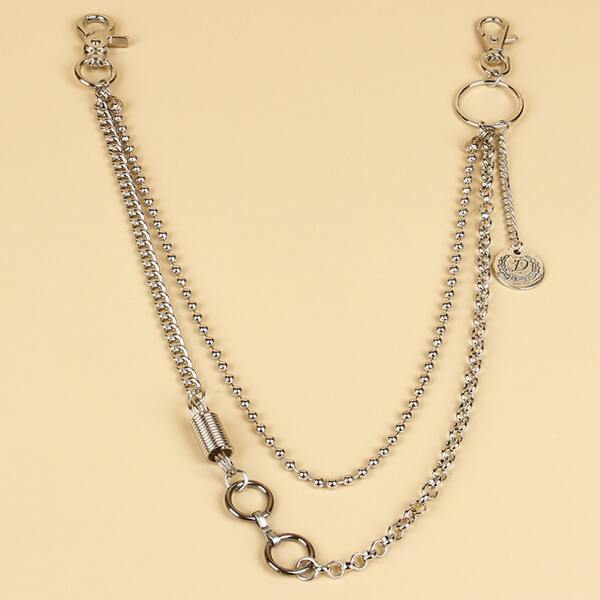

Men Two-layered Belt Chain, Silver